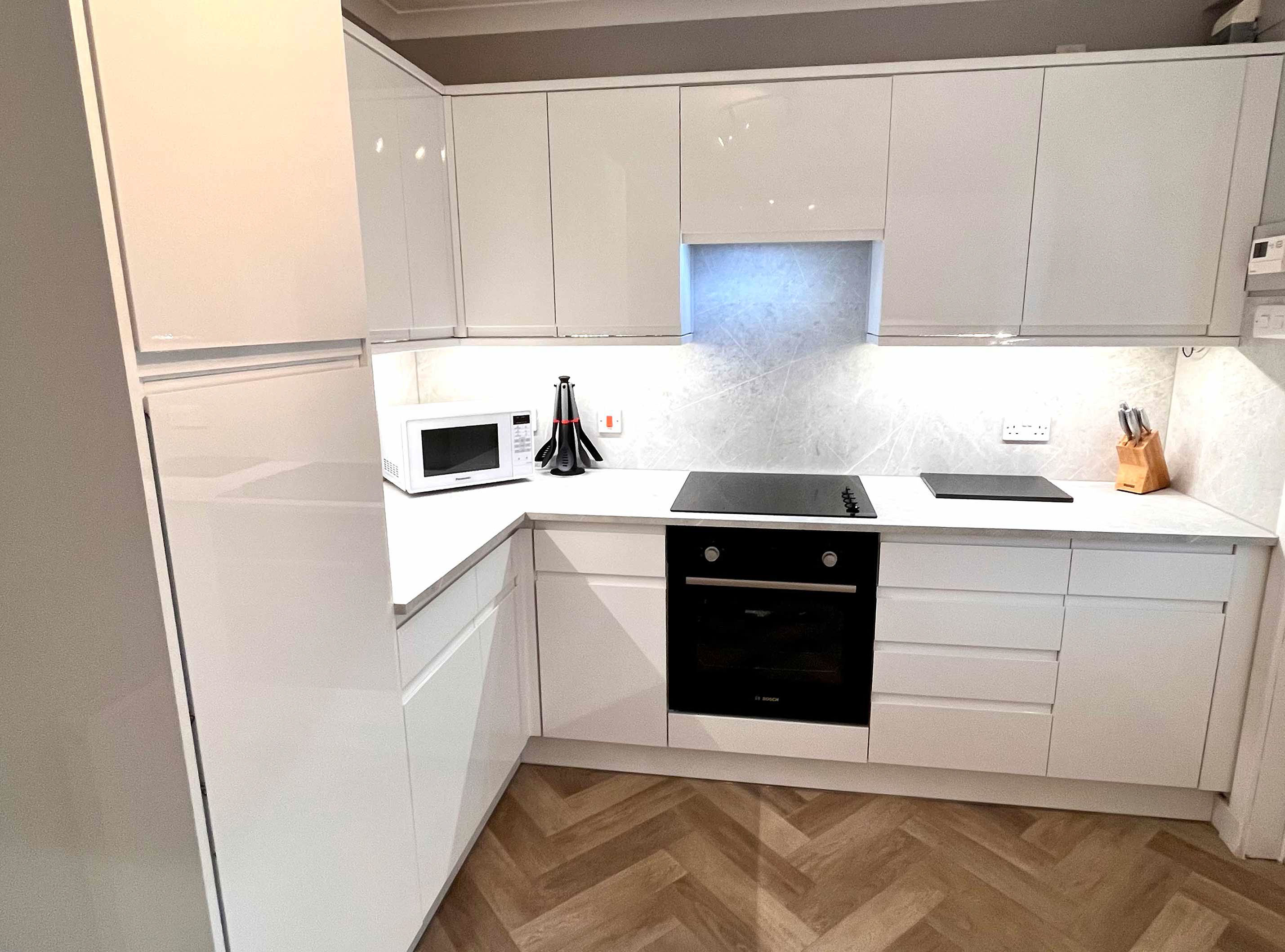 Self Catering Accommodation in Dornie kitchen with oven microwave washing machine fridge freezer and Nespresso coffee machine 